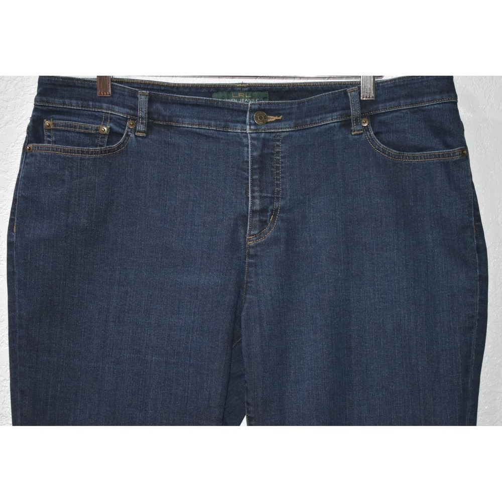 LRL‎ Lauren Ralph Lauren Jeans Co Women 14W Blue Denim Classic Straight 5-Pocket - Picture 3 of 16